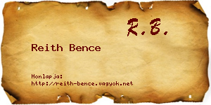 Reith Bence névjegykártya